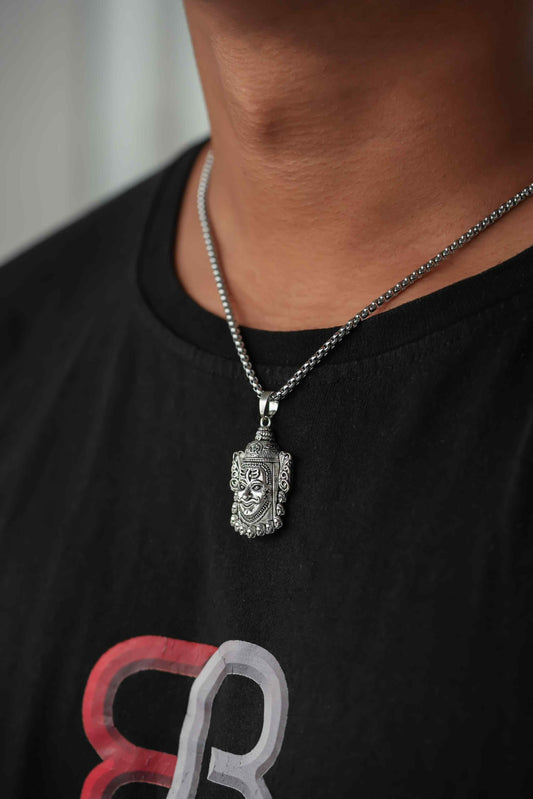 Silver Mahakal Pendant with Chain – Men’s Necklace