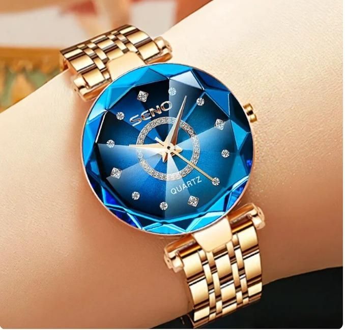 Diamond Shape Multicolour Dial and Rose Gold Strap Watch for Womens and Girls - Fanbuluxe