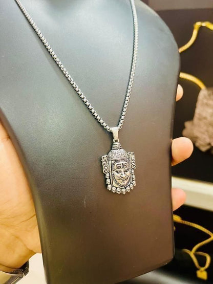Silver Mahakal Pendant with Chain – Men’s Necklace