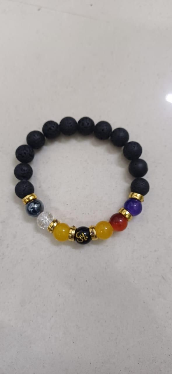 Natural Beads Om Bracelet – Spiritual Wristwear