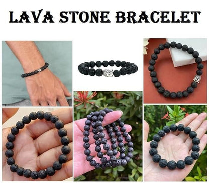 Natural Lava Rock Bracelet – Black Volcanic Stone Jewelry