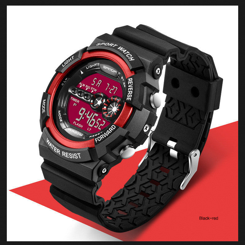 Men’s LED Digital Sports Watch – 50mm Dial, Multifunction, 30M Waterproof - Fanbuluxe