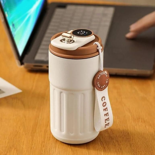 Stainless Steel Hot & Cold Vacuum Insulated Temperature Display Coffee Mug (420ml)