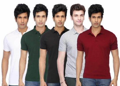 Men’s Poly Cotton Polo T-Shirt Pack of 5