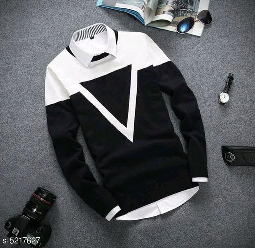 Men’s Black Striped Full-Sleeve T-Shirt
