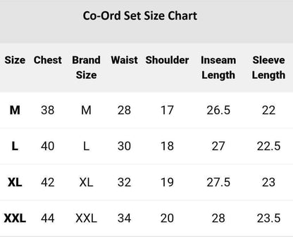Men’s Crinkled Cotton Blend Co-Ord Set – Black, Regular Fit