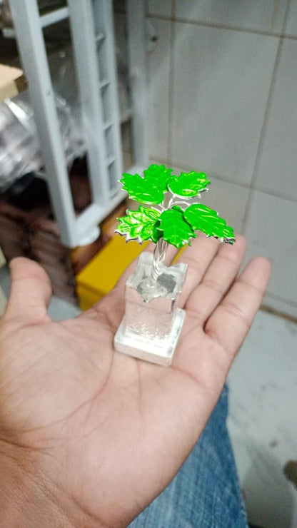 German Silver Plated Tulsi Plant Decorative Showpiece – 4 inch