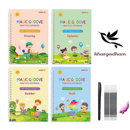 Sank Magic Practice Copybook Set – 4 Books with Pen, Refills & Eraser