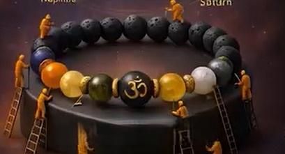 Natural Beads Om Bracelet – Spiritual Wristwear