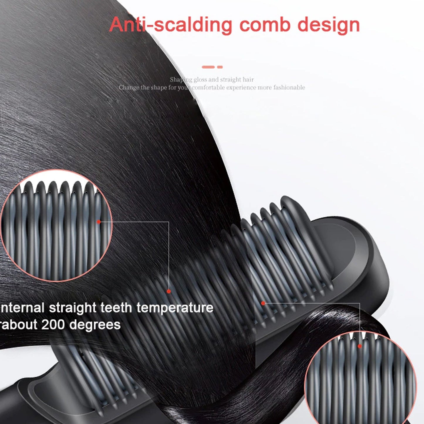 HQT-909B Hair Straightener Brush – Keratin Ceramic Coating | Fast Heat-Up