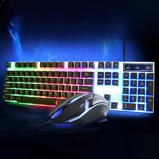 104-Key Backlit Keyboard & Mouse Set – USB Gaming Combo