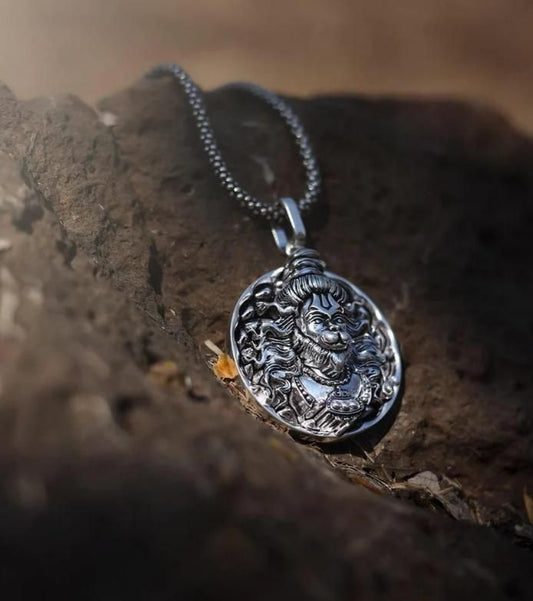 Hanuman Ji Pendant with Oxidised Silver Chain – 1 Pc