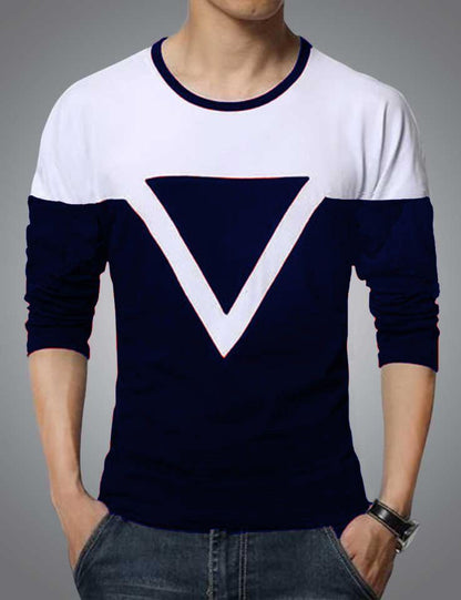 Men’s Striped Full-Sleeve Cotton T-Shirt