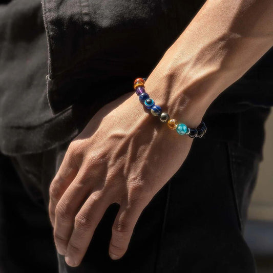 Super 9 Chakra Stone-Bead Bracelet – Unisex