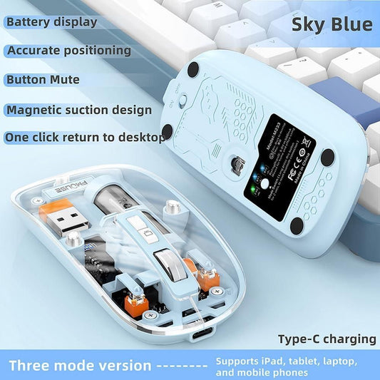 Rechargeable Transparent Wireless Mouse – Sleek & Lightweight