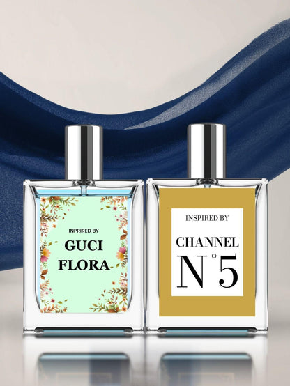 Inspired By Gucci Flora & Channel N5 Eau De Parfume 50ml Pack of 2 - Fanbuluxe