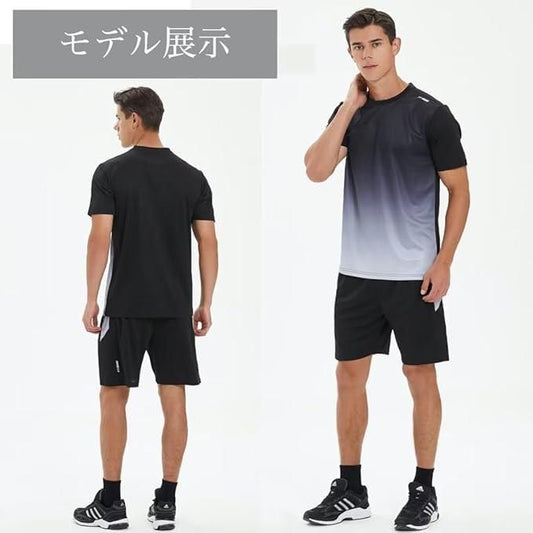 Men’s Slim Fit Jersey T-Shirt & Bottom Set – Black Grey