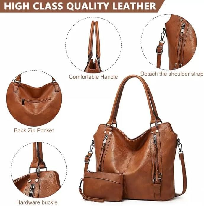 PU Leather Tote Bag for Women – 2-in-1 Handbag with Shoulder Strap | Stylish, Lightweight & Spacious