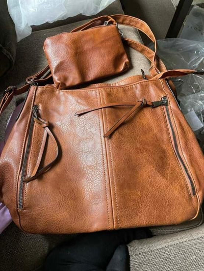 PU Leather Tote Bag for Women – 2-in-1 Handbag with Shoulder Strap | Stylish, Lightweight & Spacious