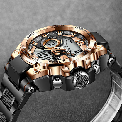 30M Waterproof Leisure Watch – Pointer & Digital Display, Electronic Movement - Fanbuluxe