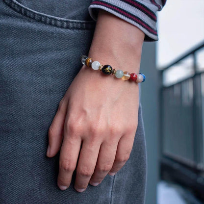 Natural Beads Om Bracelet – Spiritual Wristwear