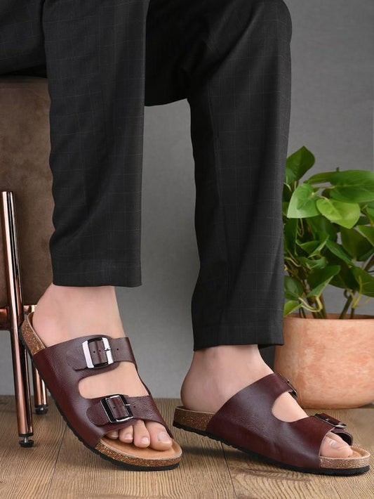 Men’s Arizona Cherry Leather Slippers – Stylish Comfort for Everyday Weark