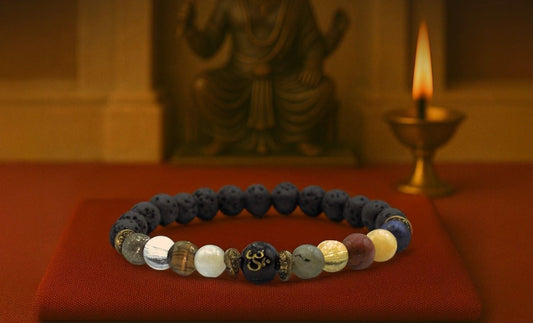 Natural Beads Om Bracelet – Spiritual Wristwear