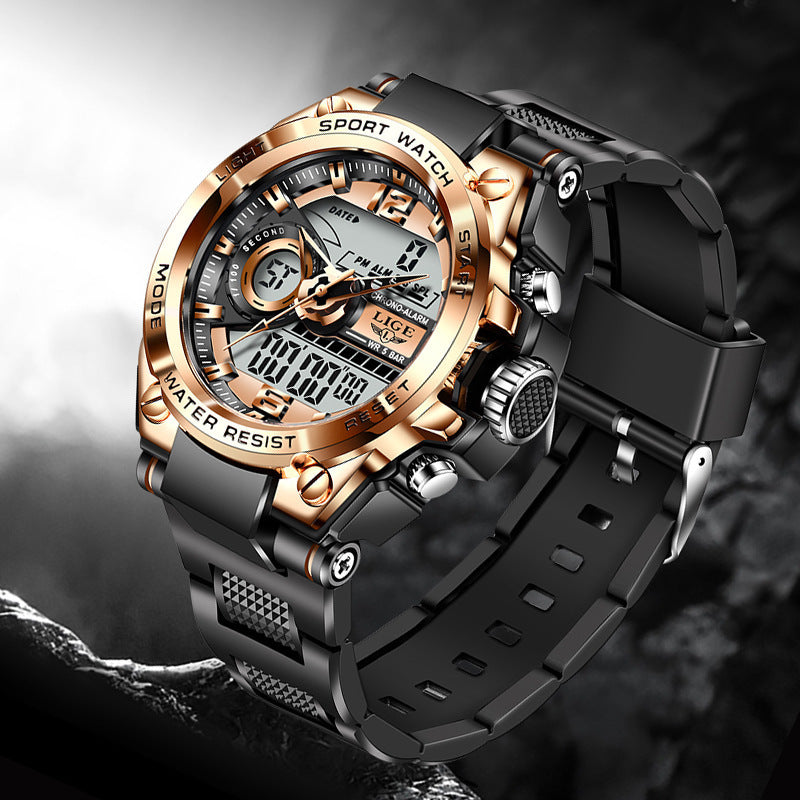 30M Waterproof Leisure Watch – Pointer & Digital Display, Electronic Movement - Fanbuluxe