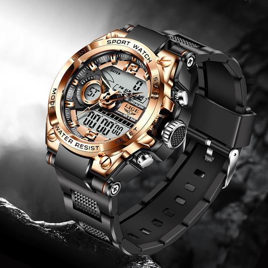 30M Waterproof Leisure Watch – Pointer & Digital Display, Electronic Movement - Fanbuluxe