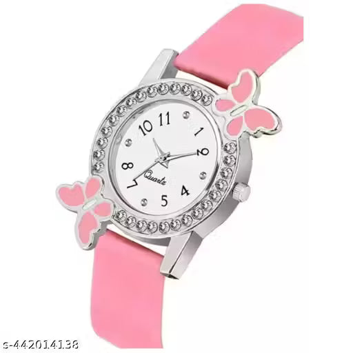 (7A) Diamond Dial Girls' Watch with Stylish Bracelet Combo – 3-in-1 Premium Set