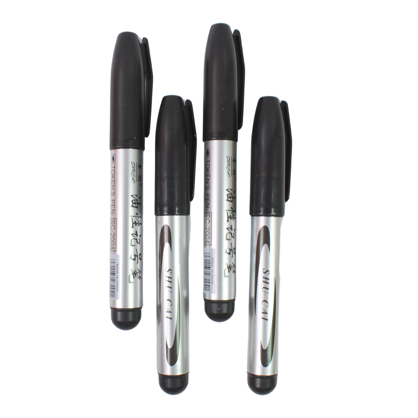 Black Marker Set – 4 Pcs for School, College & Office Use