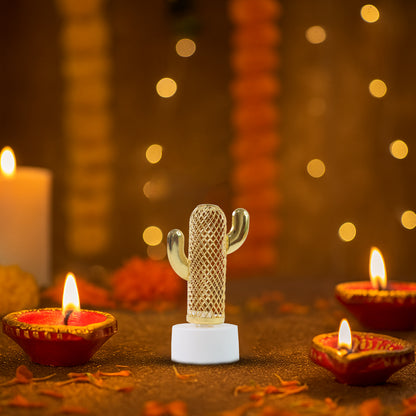 Set of 12 Decorative Cactus Shaped Flameless LED Candles – Quirky Flickering Glow