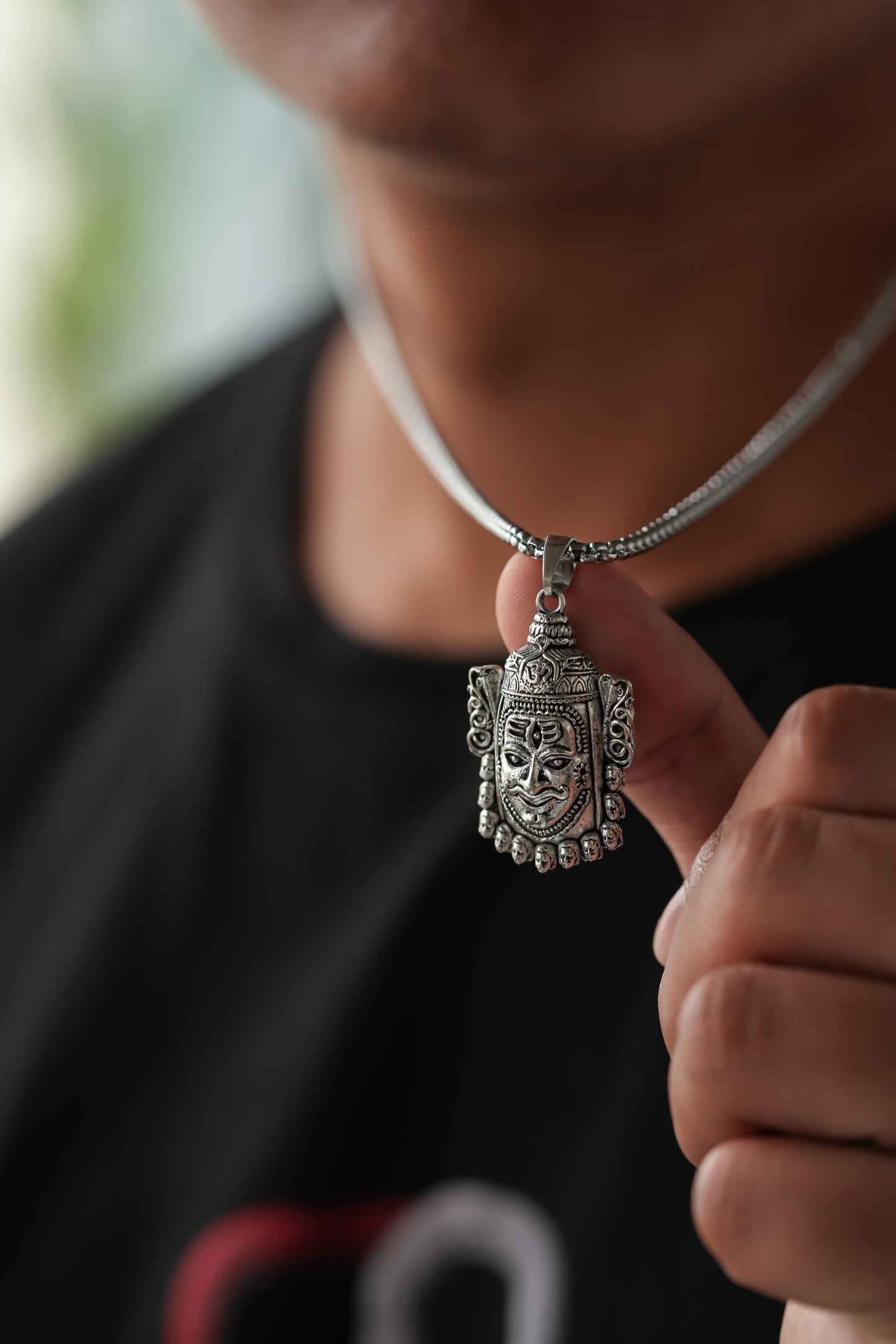 Silver Mahakal Pendant with Chain – Men’s Necklace