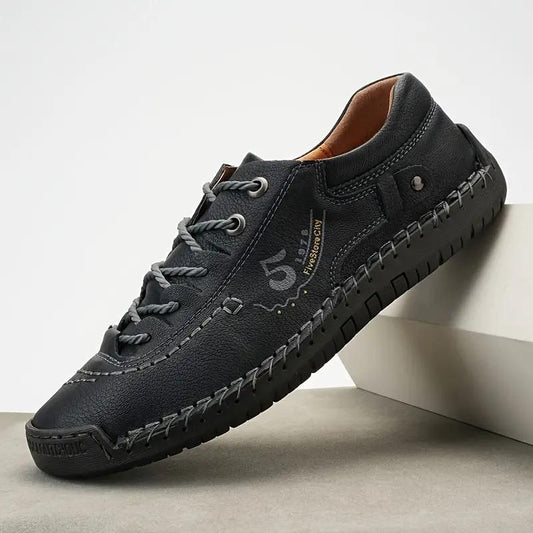 Men’s Casual Black Leather Shoes – Lightweight & Comfortable
