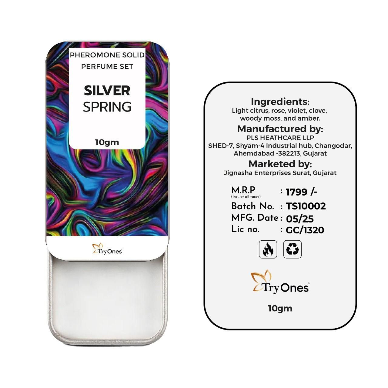 Pheromone Solid Perfume Set Silver Spring 20 gm Pack of 2 - Fanbuluxe
