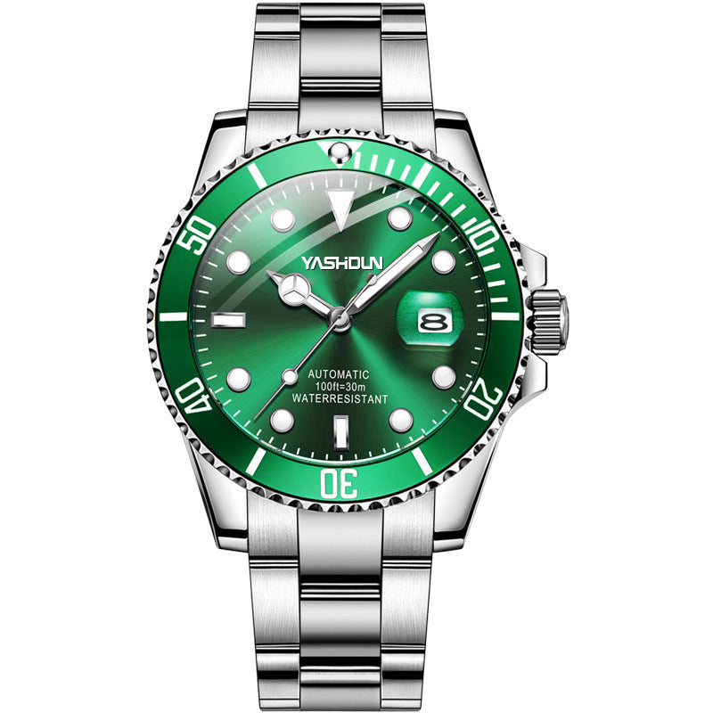 Business Quartz Watch – 41mm Round Dial, Stainless Steel Strap, Transparent Back - Fanbuluxe