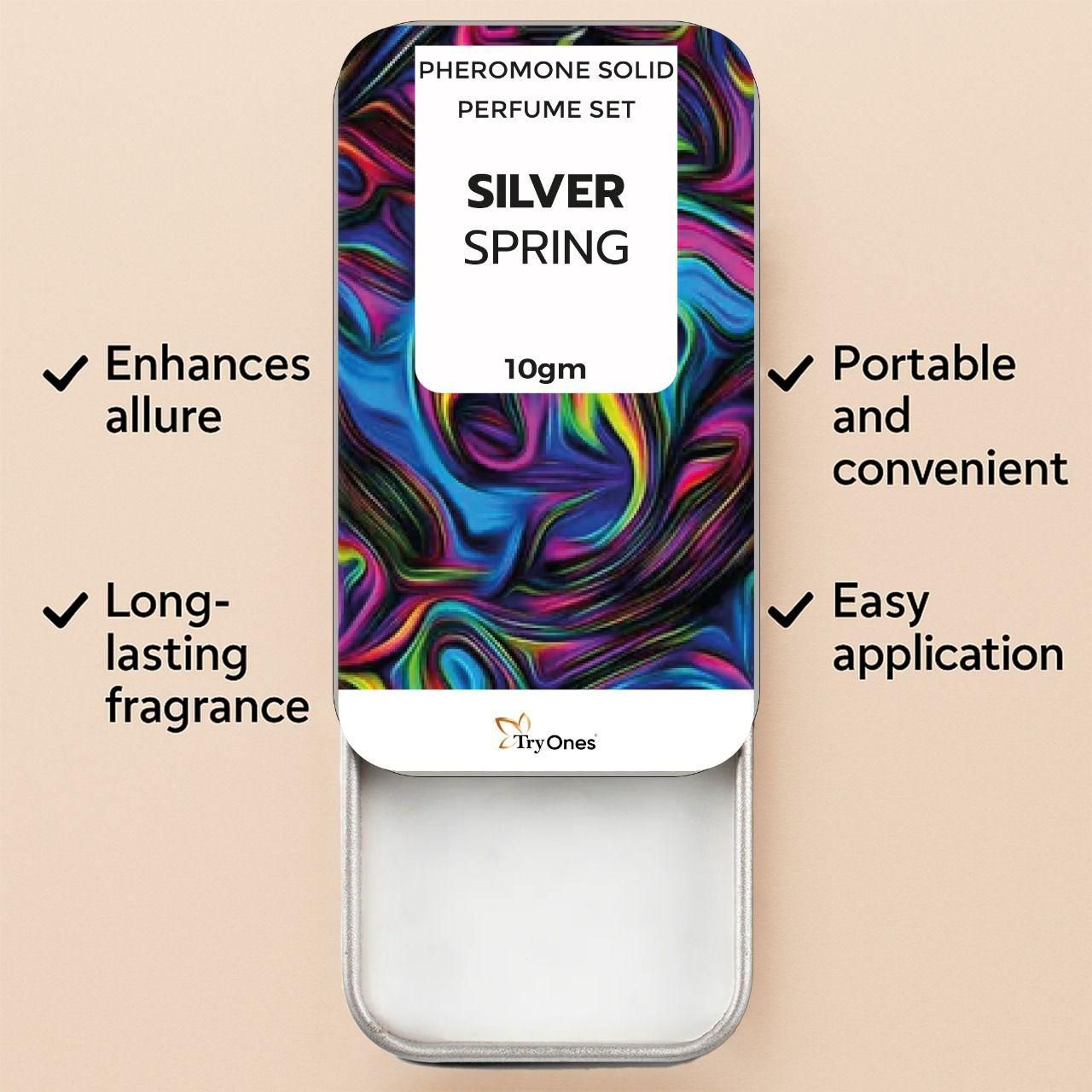 Pheromone Solid Perfume Set Silver Spring 20 gm Pack of 2 - Fanbuluxe