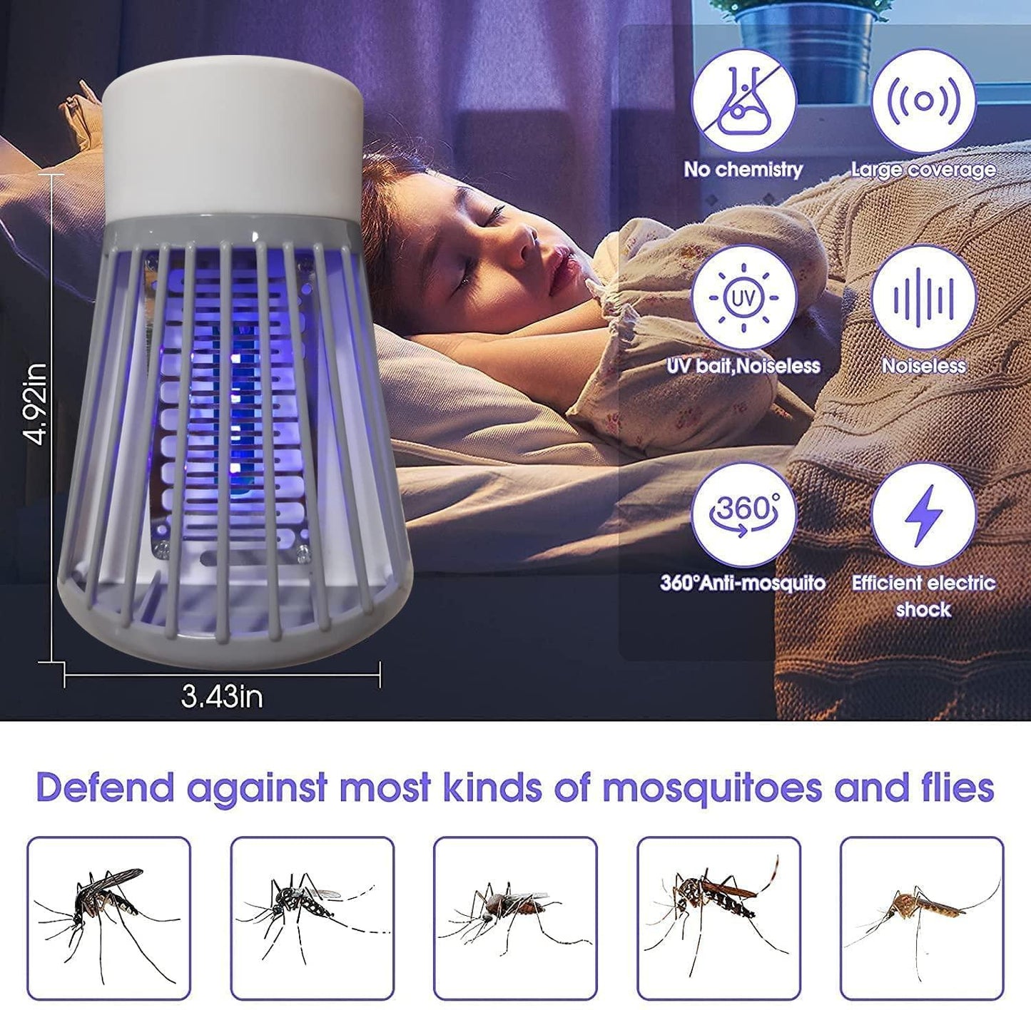 Electric Mosquito Killer Racket – Portable Bug Zapper
