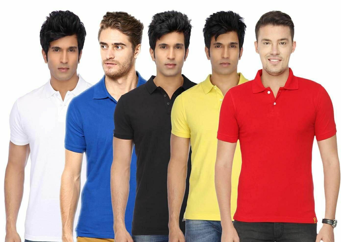 Men’s Poly Cotton Polo T-Shirt Pack of 5 – Assorted Colors