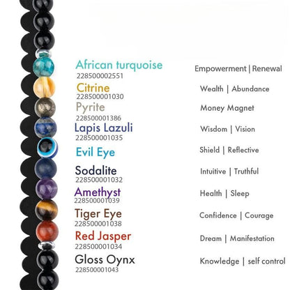 Super 9 Chakra Stone-Bead Bracelet – Unisex