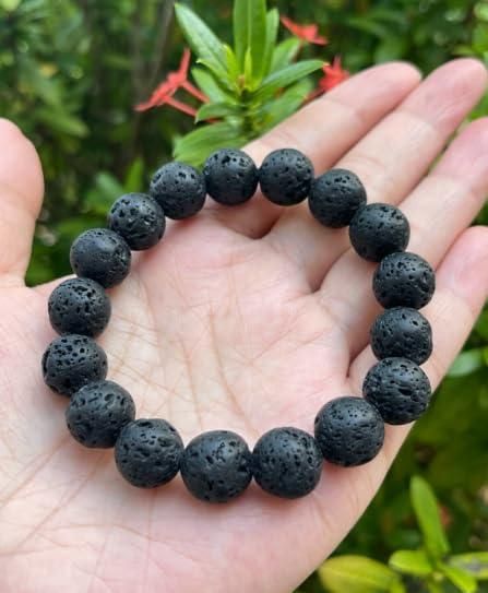 Natural Lava Rock Bracelet – Black Volcanic Stone Jewelry