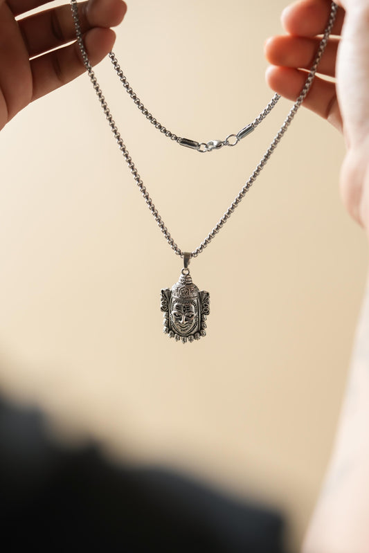 Silver Mahakal Pendant with Chain – Men’s Necklace