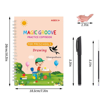 Sank Magic Practice Copybook Set – 4 Books with Pen, Refills & Eraser