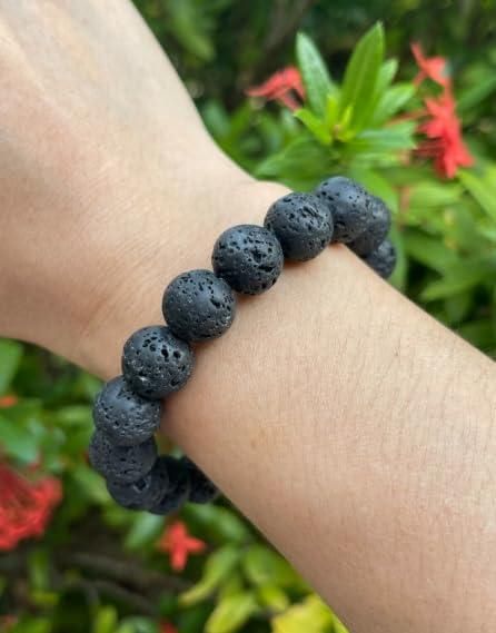 Natural Lava Rock Bracelet – Black Volcanic Stone Jewelry
