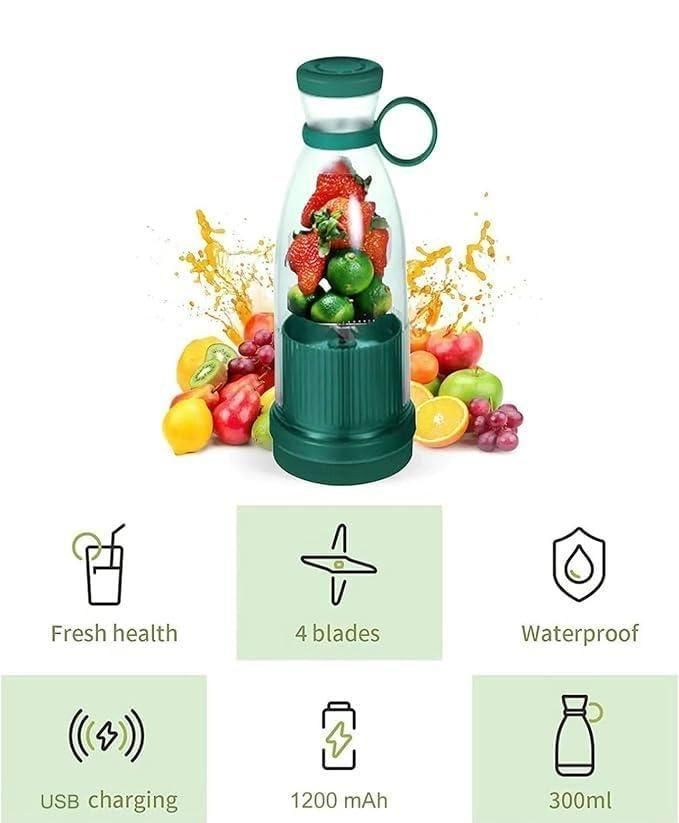Travel Portable USB Rechargeable Mini Juice Blender – 380ml
