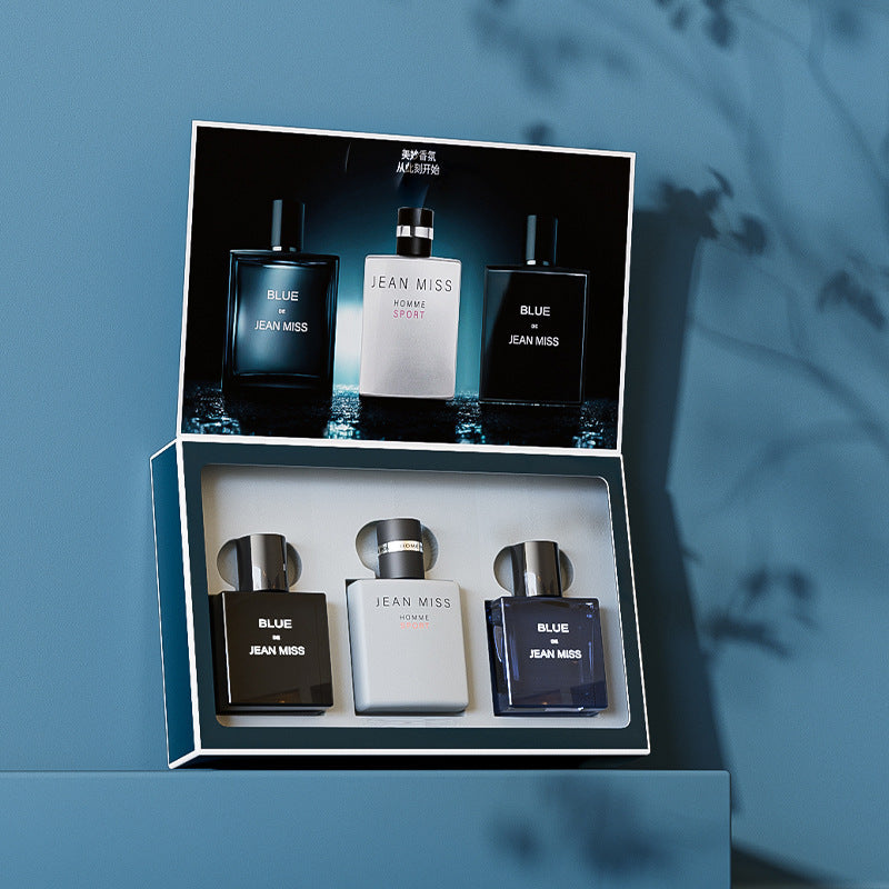 Men’s Perfume Gift Set – 3×90ml, 0138B Blue, Color Box - Fanbuluxe