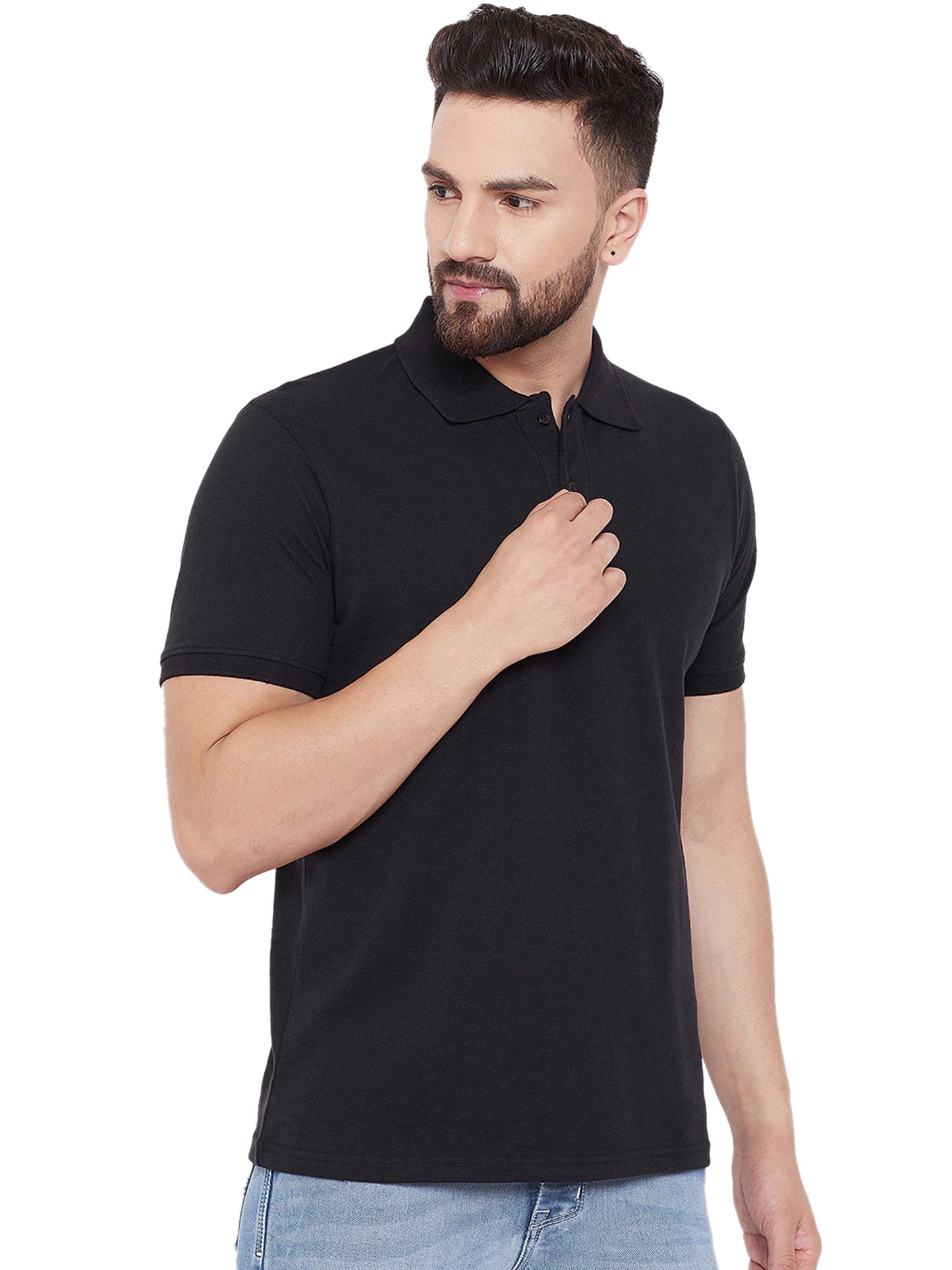 Men’s Cotton Blend Solid Polo T-Shirt Pack of 4