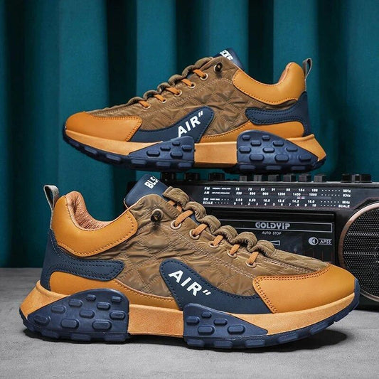 Men’s Casual Thick-Base Sneakers – Brown