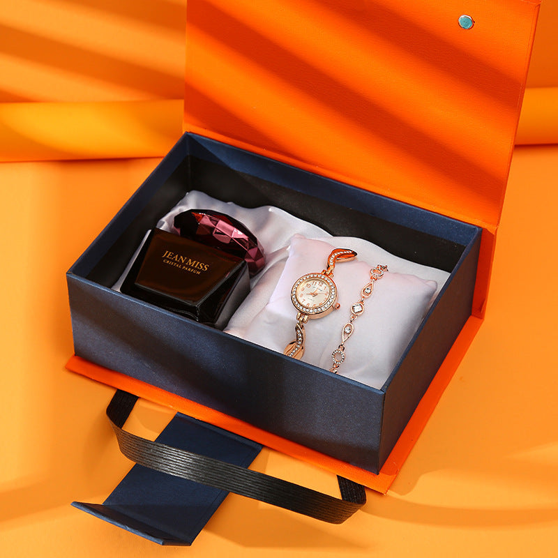 Modern Business Gift Set – Watch, Lipstick, Perfume & Earrings / Bracelet - Fanbuluxe