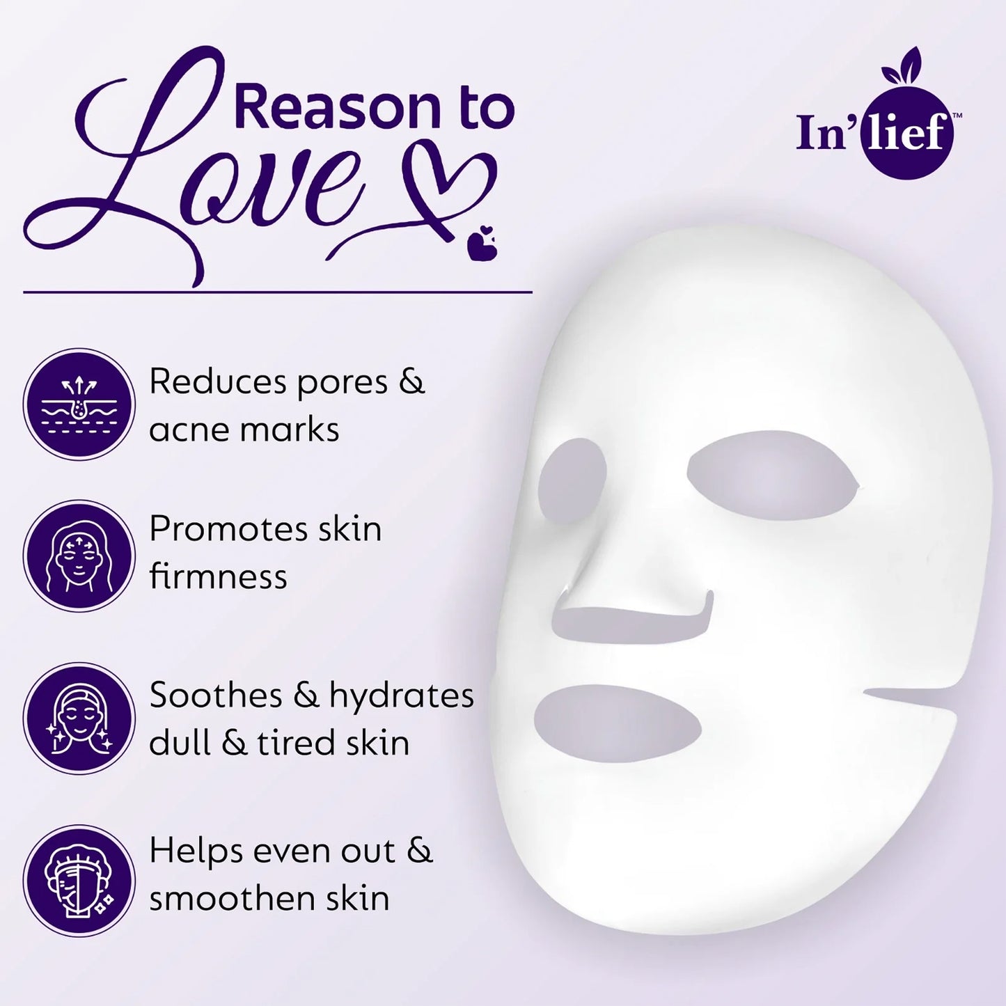 In’lief Salicylic Acid 1% Pore-Refining Facial Sheet Mask – Acne Control & Skin Firming